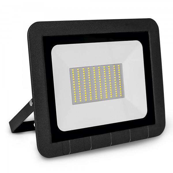 Proyector led plano negro   75w.fria