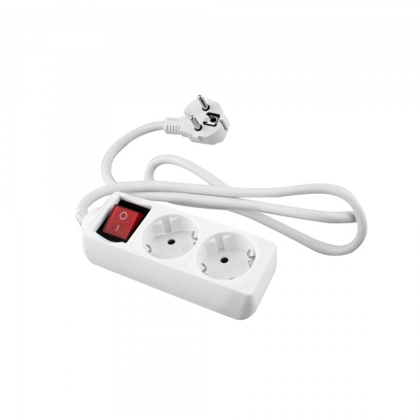 Base onlex blanca 2tomas cable/int.5mt