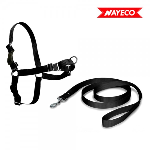 Arnés + correa, easy walk, negro, t- grande, 66 - 91 cm