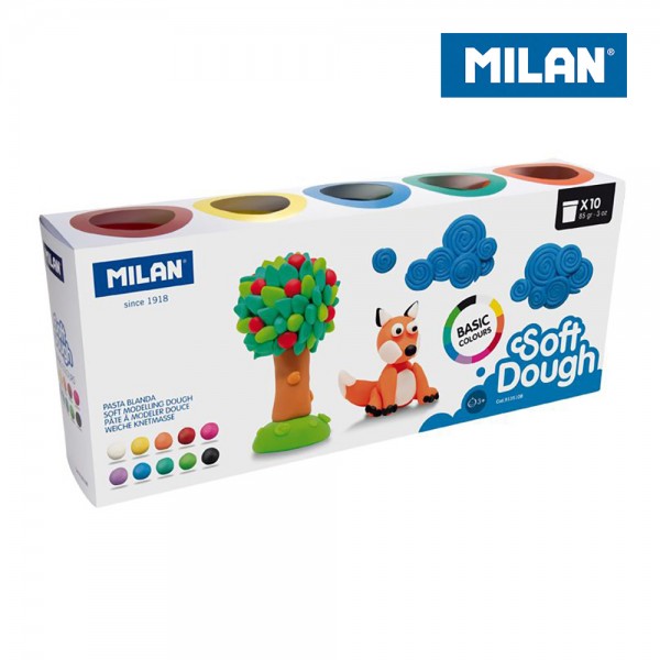 Maletín pasta blanda soft dough 10 botes 85 g colores surtidos