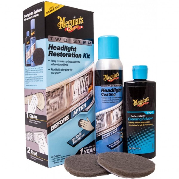 MEGUIAR'S KIT RESTAURACIÓN DE FAROS 2 PASOS