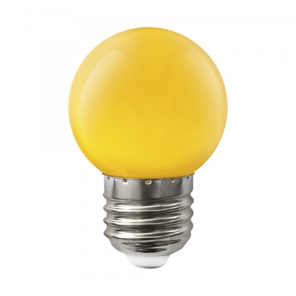Bomb.led esferica e27 1,5w.amarilla (caja de 10 unidades)