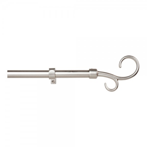 Kit barra cortina báculo plata extensible de 160 - 300 cm
