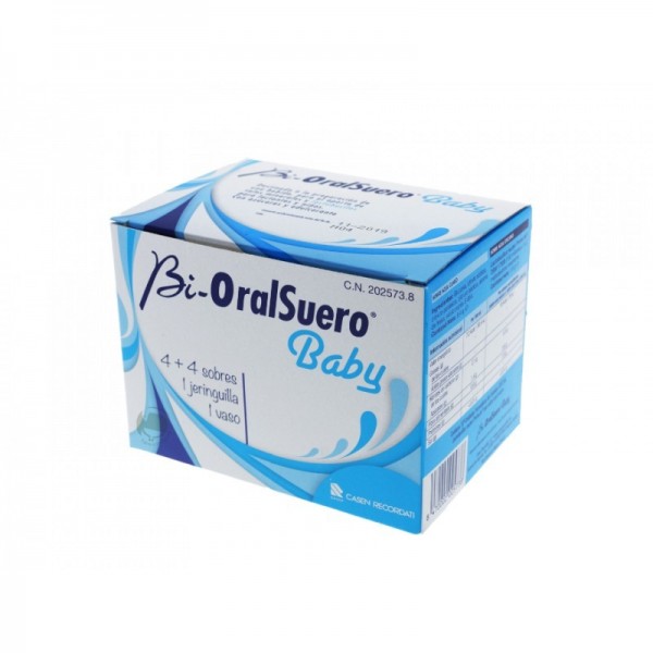 Bioralsuero Baby Rehidratación Oral 4+4 Sobres con Vaso y Jeringuilla