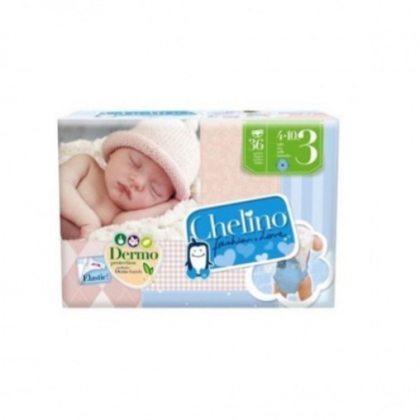 Chelino Love Talla 3 4-10 Kg 36 Unidades