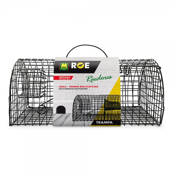 Jaula trampa multicaptura para roedores, 40 x 24 x 18 cm