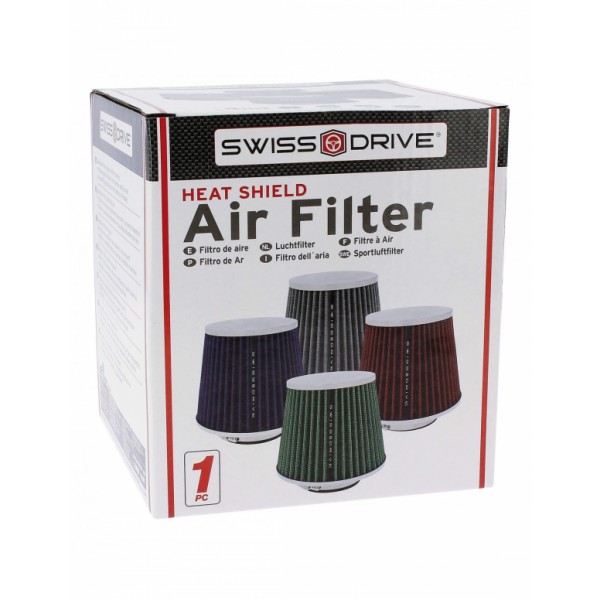 Filtro de Aire Universal para Coche Incluye 4 Adaptadores 60mm 65mm 70mm 77mm Color Azul