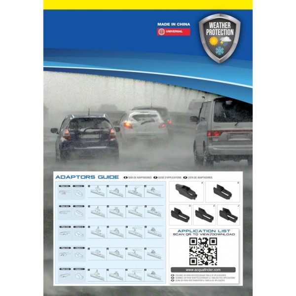 Escobilla Limpiaparabrisas Modelo Aquan71 Ultra Flex Series 28" 71 cm 1 Unidad con 8 Adaptadores