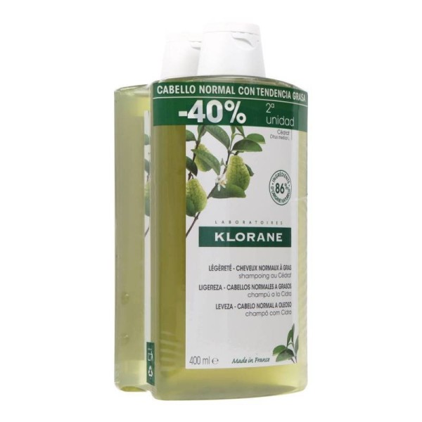 Klorane Champú a La Cidra 2x400ml Promo