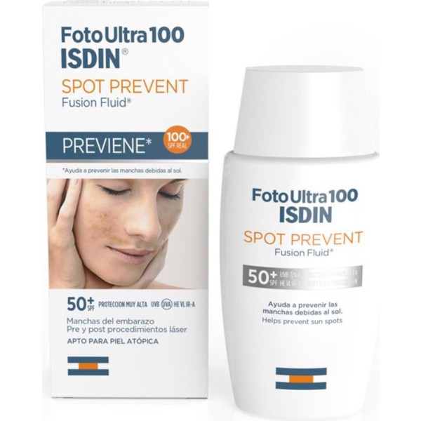 Isdin fotoultra 100 spot prevent fluido spf50+ pieles atopicas 50ml