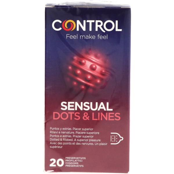 Control Preservativos Sensual Dots Lines 20 Unds