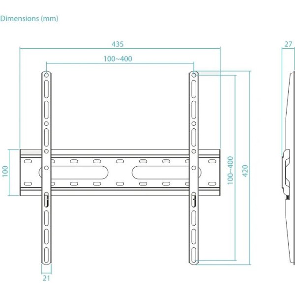 Tooq lp1027f-b soporte fijo 32"-70", negro